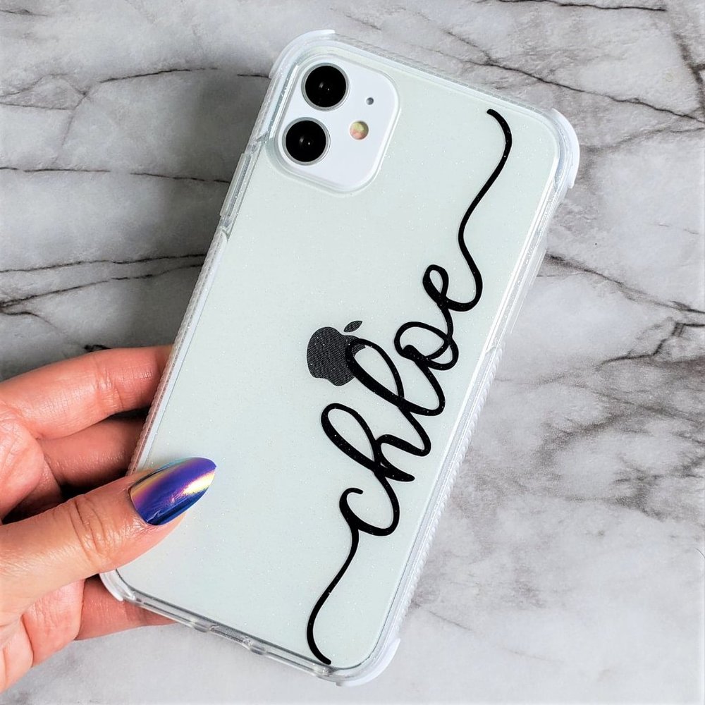 Personalized Cursive Name Clear Bumper Case